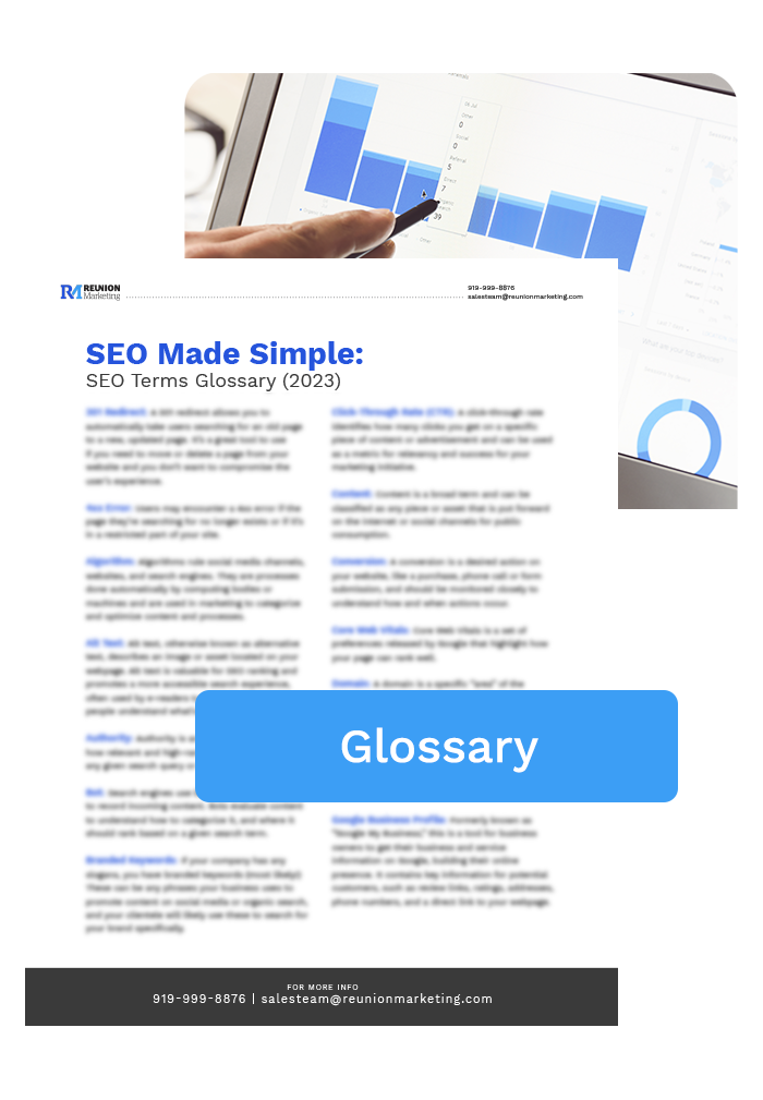 Resource: Glossary | SEO Terms Glossary 2023 1 RMWebsite resource graphic Glossary